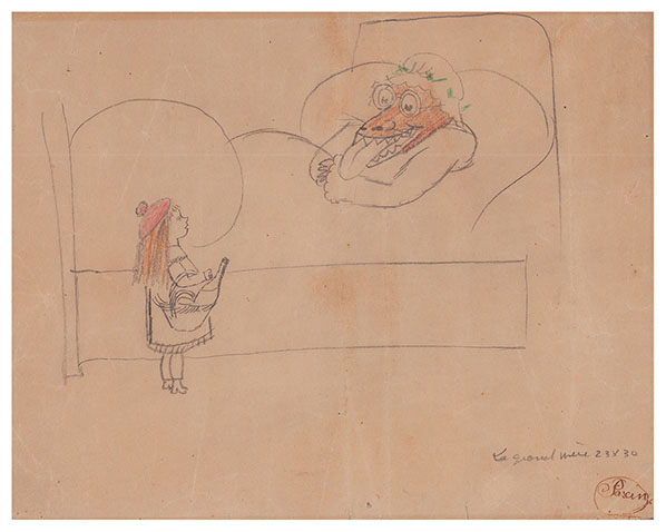 , The chaperone, a drawing by Jules PASCIN